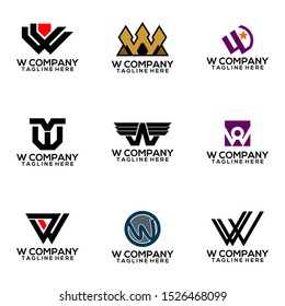 Abstract Letter W Logo Template Vector. Alphabet Logo Concept
