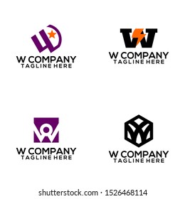 Abstract Letter W Logo Template Vector. Alphabet Logo Concept