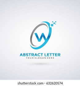 Abstract Letter W Logo Template. Vector Illustrator Eps.10