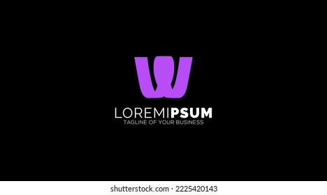 Logo de la letra abstracta W. Este icono del logotipo se incorpora con forma abstracta de forma creativa