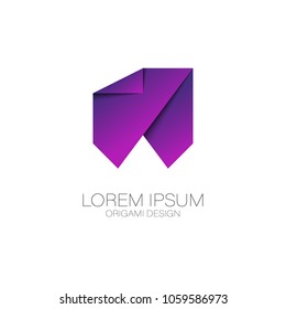 Abstract letter W logo vector design. Origami paper symbol icon template.