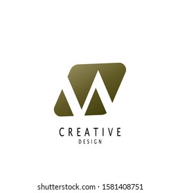 Abstract Letter  W logo. Vector design concept geometrical shape with hidden letter W logo icon.
