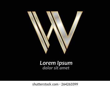 Abstract letter W logo.Alphabet logo design.Vector template.