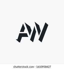Abstract letter A W logotype. Creative and Minimalist Letter A W Logo Design Icon. Modern logo idea sign Universal emblem vector icon.