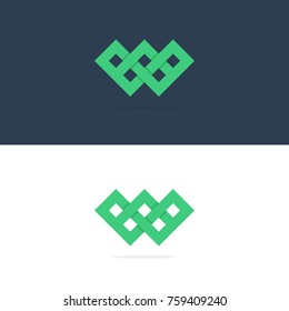 Abstract letter W logotype. Modern logo idea sign. Universal emblem vector icon.