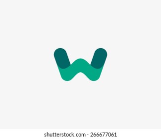 Abstract letter W M logo icon vector design. Universal colorful symbol.