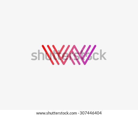 Abstract Letter W M logo design template. Line vector symbol. Premium elegant sign mark icon