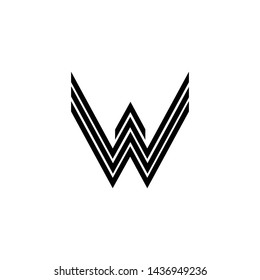 Abstract letter W network logo design template. Letter W logo branding.
