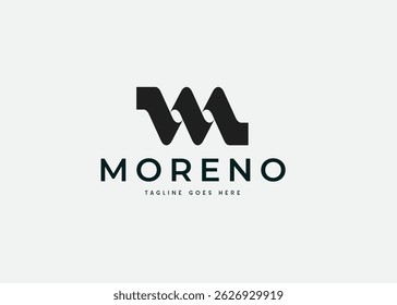 Abstract letter W with sharp angles and minimalist logo design vector illustration