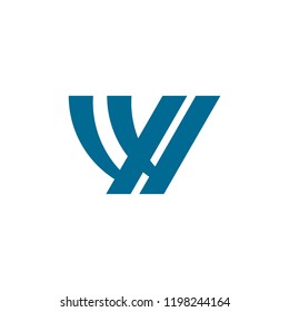 abstract letter w simple logo vector