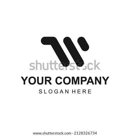 Abstract letter W trolley logo vector
