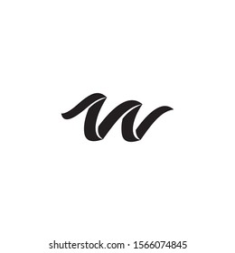 abstract letter W wave vector logo template