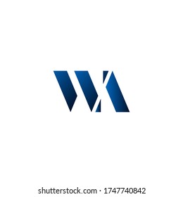 ABSTRACT LETTER WA GRADIENT COLOE LOGO DESIGN VECTOR