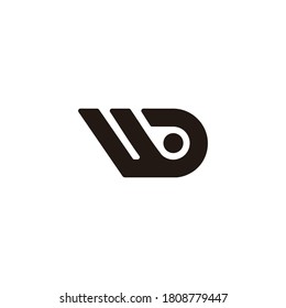 abstract letter wb simple geometric line logo vector