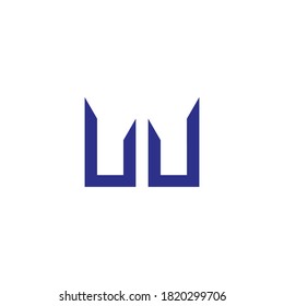 abstract letter wj simple geometric linear logo vector
