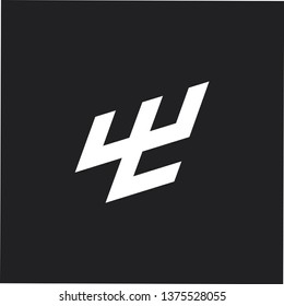 abstract letter wl simple geometric line logo