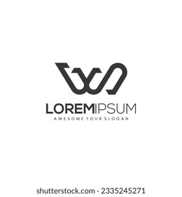 Resumen de la plantilla del vector de diseño del logotipo WS de la carta
