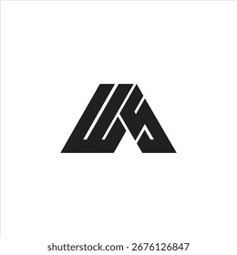 Letra abstrata WS design logotipo e forma triangular.
