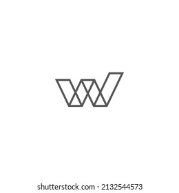 abstract letter wv wire construction line logo vector