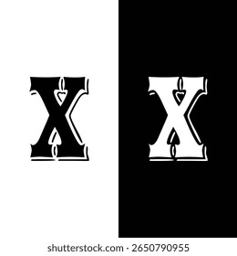 Letra abstrata X logotipo 3D Stock Vetor.
