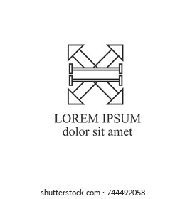 abstract letter x arrow icon logo concept