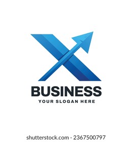 abstract letter x with arrow logo vector icon illustration