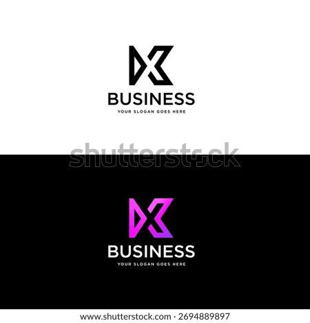 abstract letter x arrow negative space geometric logo vector