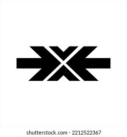 Abstract Letter X Design Logo Vector With Two Arrows.