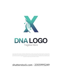 Abstract of Letter X and DNA Vector Logo