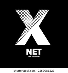 Abstract letter X line net vector logo design. Suitable for business, poster, card, net symbol and initial
