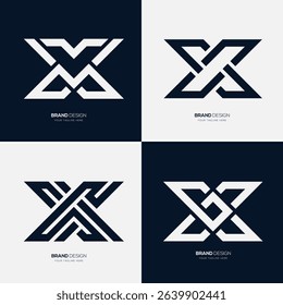 Abstract letter X logo collection featuring modern, stylish, and versatile designs for branding and identity.