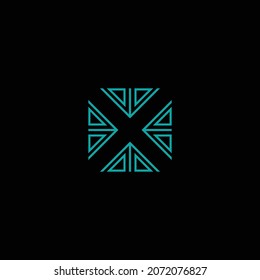 Resumen Carta X Logotipo en el concepto de diseño de forma de esquina