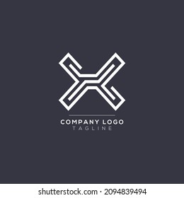Abstract letter X logo design. Creative, Premium Minimal emblem design template. Graphic Alphabet Symbol for Corporate.