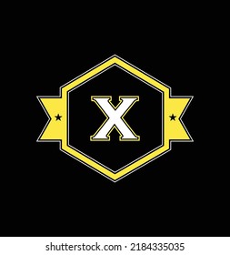 Abstract letter X logo design template with black background. Colorful creative hexagon sign. Universal vector icon.