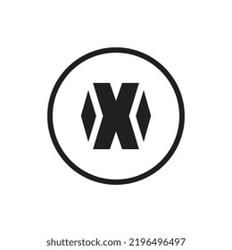 Abstract letter X logo design, black and white color