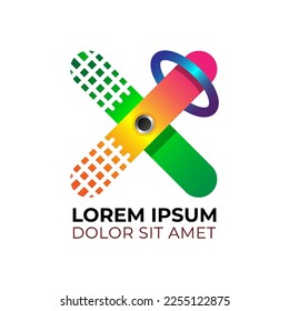 Abstract letter X logo design template. Technology and digital connection concept for your corporate identity business