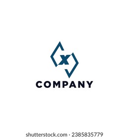 Plantilla de vector de diseño de logotipo de letra abstracta X
