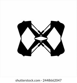 Abstract letter X logo design with elements of a digging tool on an excavator.