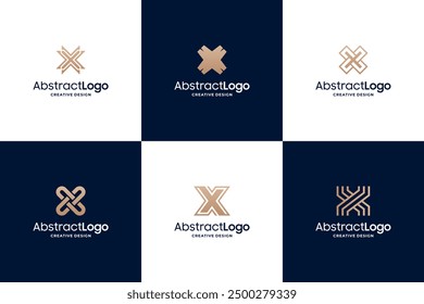 Abstract letter X logo design collections
