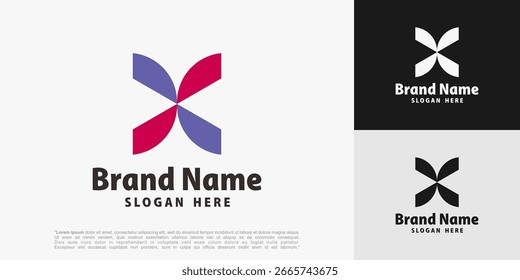 abstract letter x logo design. vector illustration