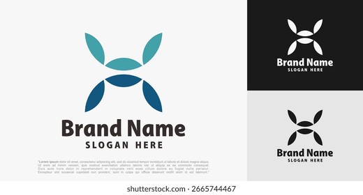 Letra abstracta x diseño de logotipo, Ilustración vectorial