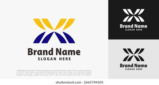 Letra abstracta x diseño de logotipo. Ilustración vectorial