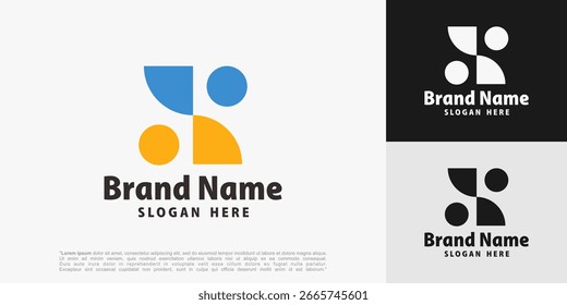 abstract letter X logo design, vector illustration