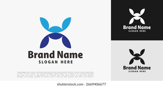 Letra abstracta x diseño de logotipo, Ilustración vectorial