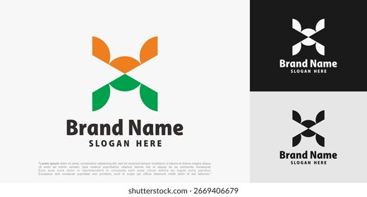 Letra abstracta x diseño de logotipo, Ilustración vectorial