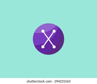 Abstract letter X logo design template. Dot, line, color creative sign. Universal vector icon.