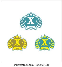Abstract letter X logo design template with Ears of Wheat,Rice,Vector Illustration