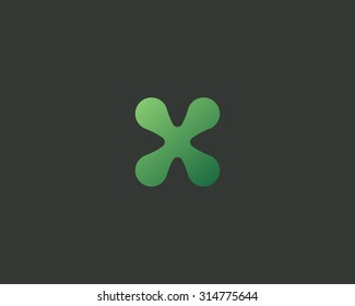 Abstract letter X logo icon vector design. Universal colorful biotechnology molecule atom dna chip symbol. Medicine, science, technology, laboratory, electronics logotype.