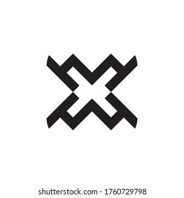 Plantilla de logotipo de carta abstracta X - Ilustración vectorial
