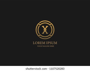 Abstract letter X logo vector design. Icon circle luxury concept template